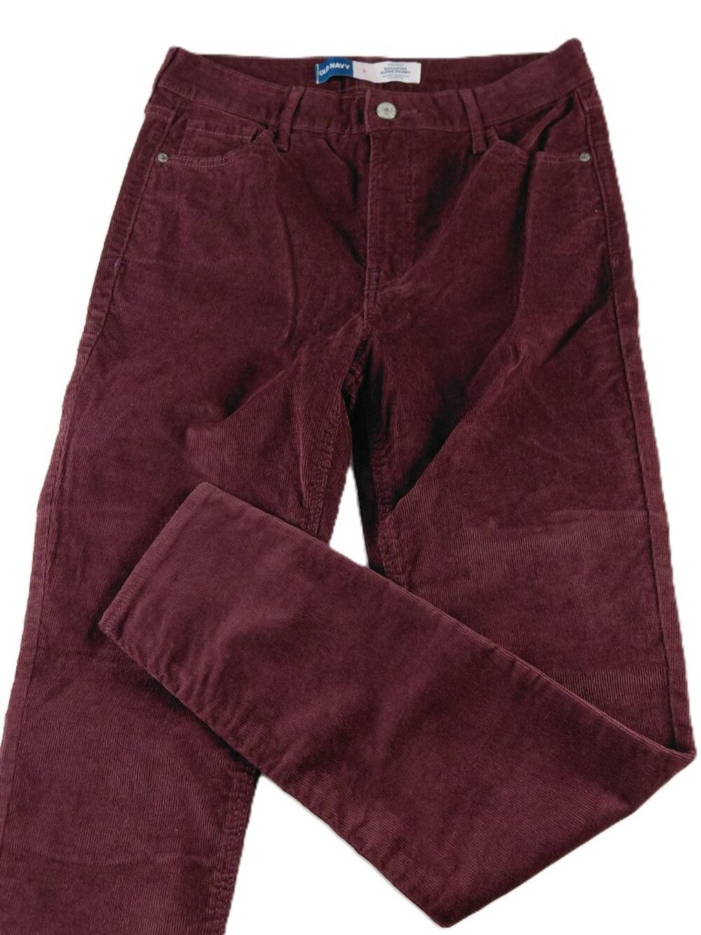 Old Navy High Rise Rockstar Skinny Corduroy Pant Women's Size 8 Maroon Burgundy